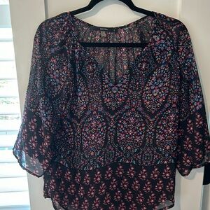 3/4 sleeve Fun2Fun sheer blouse